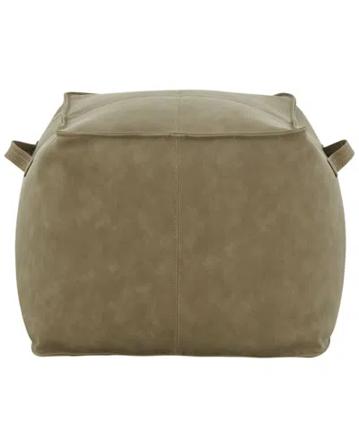 Safavieh Couture Pablo Vegan Leather Pouf In Green