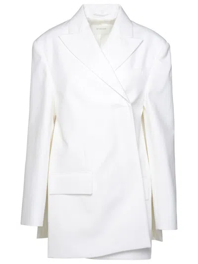 Sportmax Achille1234 Washed Cotton Jacket In White