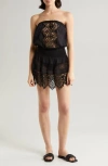 Ramy Brook Maddison Crochet Mini Dress Swim Cover-up In Black
