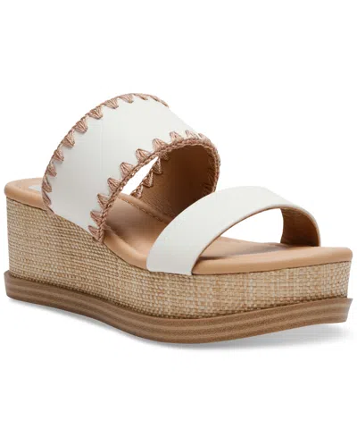 Dv Dolce Vita Women's Konstance Double-band Raffia Wedge Sandals In Off White