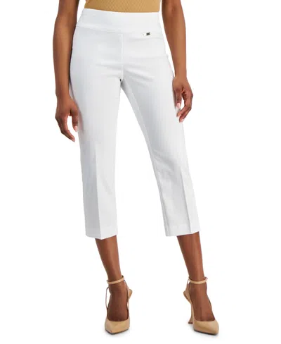 Inc International Concepts Petite Mid-rise Straight-leg Capri Pants, Created For Macy's In Bright White