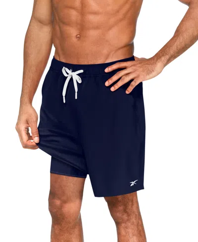 Reebok Men's Quick-dry Core Valley 9" Swim Trunks In Navy