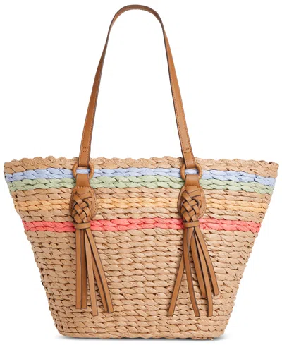 Style & Co Straw Tote, Created For Macy's In Multi