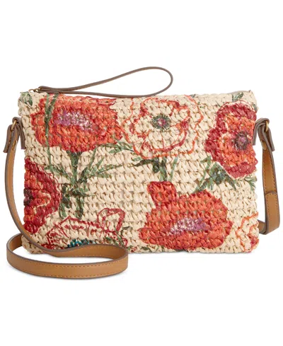 Style & Co Small Straw Crossbody, Created For Macy's In Corn Flowers