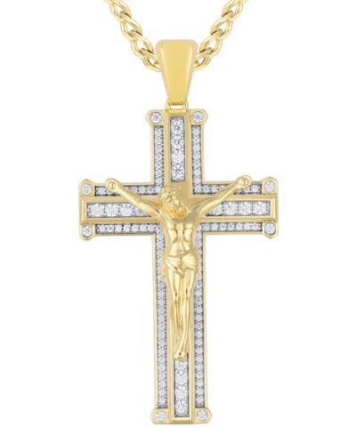 Macy's Men's Diamond Crucifix Cross 22" Pendant Necklace (1 Ct. T.w.) In 10k Gold