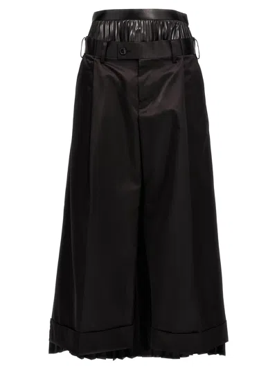 Junya Watanabe Skirt Insert Trousers In Black