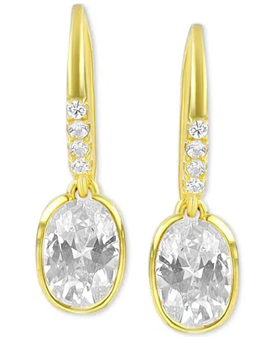 Macy's Cubic Zirconia Drop Earrings In 14k Gold-plated Sterling Silver
