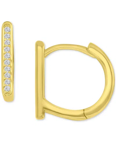 Macy's Cubic Zirconia Vertical Bar Small Huggie Hoop Earrings, 0.51" In Gold