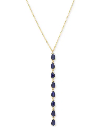 Macy's Sapphire Lariat Necklace (2 Ct. T.w.) In 10k Gold, 16-1/2" + 1" Extender