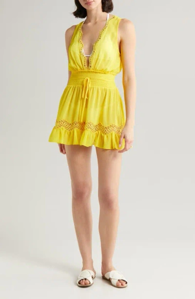 Ramy Brook Virginia Mini Dress Swim Cover-up In Citrine