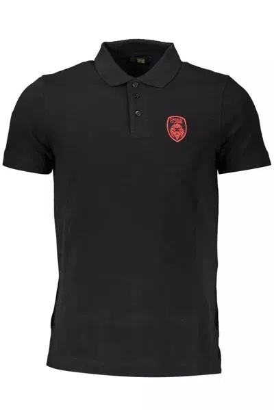 Cavalli Class Black Cotton Polo Shirt