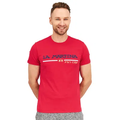 La Martina Cotton Men's T-shirt In Pink