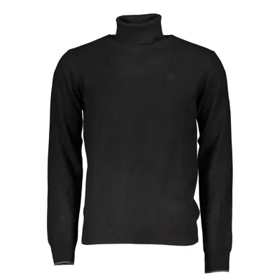 North Sails Eco-chic Turtleneck Sweater With Elegant Men's Embroidery In Black
