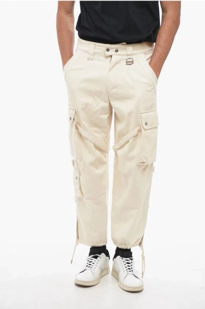 Isabel Marant Cotton Blend Cargo Pants In Ecru