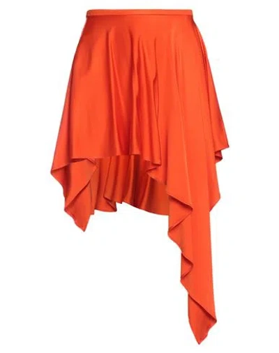 Stella Mccartney Asymmetric Orange Mini Skirt In Glow