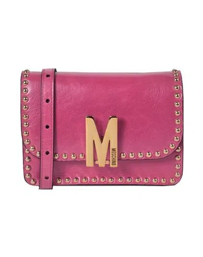 Moschino Stud Embellished Shoulder Bag Woman Cross-body Bag Pink Size - Tanned Leather