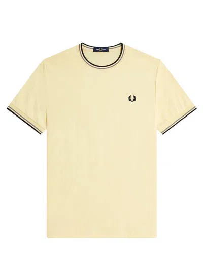 Fred Perry Fp Twin Tipped T In Neutrals