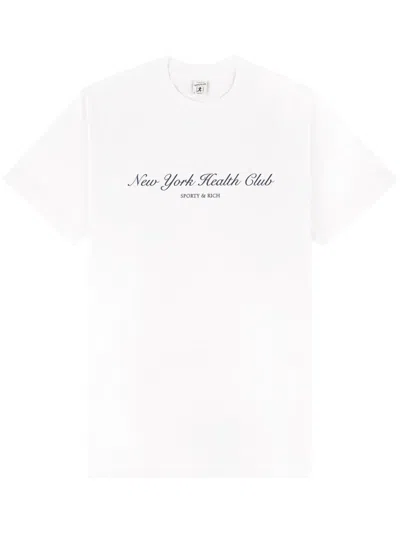 Sporty And Rich Ny Health Club Cotton T-shirt In White