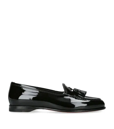 Santoni Andrea Patent Tassel Loafers In 黑色