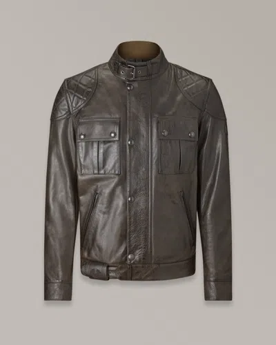 Belstaff Brooklands Motorcycle Jacket In Dark  Olive