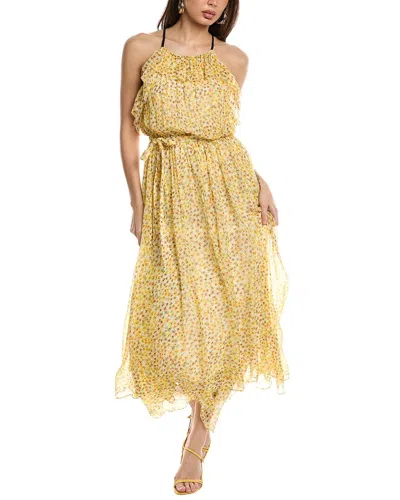 Jason Wu Crinkle Chiffon Halter Silk Maxi Dress In Yellow