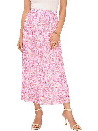 Vince Camuto Womens Floral Dressy Pleated Skirt In Pink