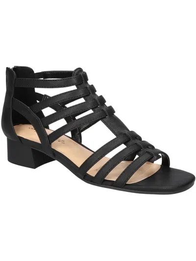 Easy Street Womens Faux Leather Dressy Strappy Sandals In Black