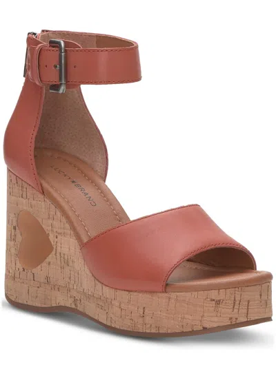 Lucky Brand Lkhimmy Womens Leather Dressy Wedge Heels In Multi