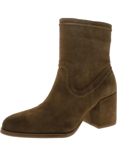 Vince Camuto Pailey Womens Suede Zipper Ankle Boots In Brown
