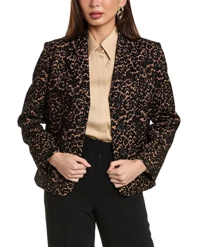 Michael Kors Bonded Lace Jacket In Brown
