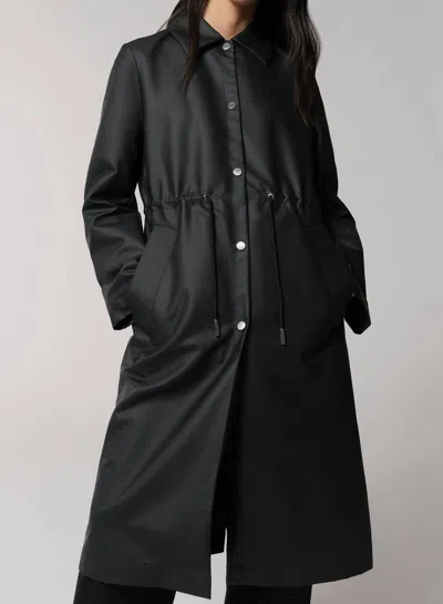 Soia & Kyo Simone Semi-fitted Raincoat With Detachable Hood In Black