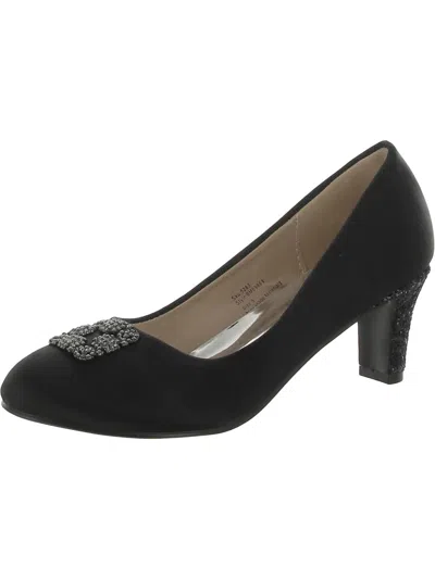 Badgley Mischka Womens Satin Evening Pumps In Black