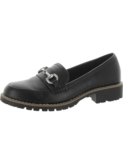 Dolce Vita Celeste Womens Faux Leather Slip On Loafers In Black