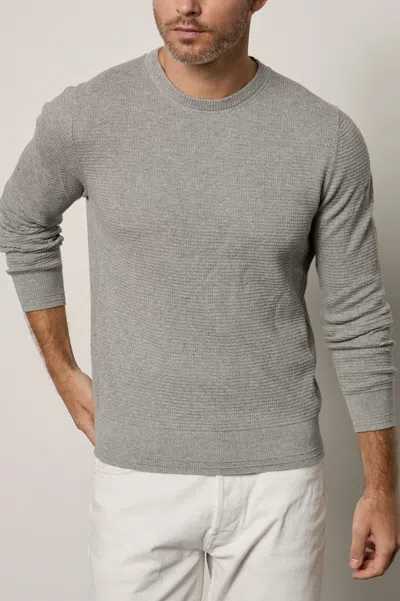 Velvet By Graham & Spencer Ace Thermal Crew Shirt In Heather Grey