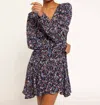 Joie Rowley Floral-print A-line Mini Dress In Caviar_multi