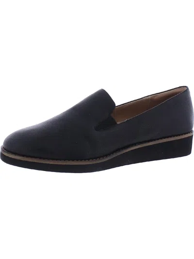 Softwalk Whistle Womens Textured Slip On Loafers In Black