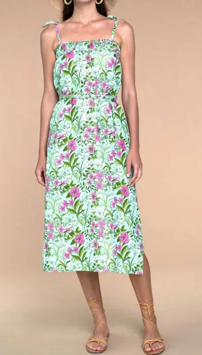 Olivia James The Label Darby Dress In Bouquet Toss Honeydew In Multi