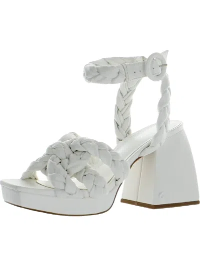 Circus By Sam Edelman Mable Womens Faux Leather Strappy Platform Sandals In White
