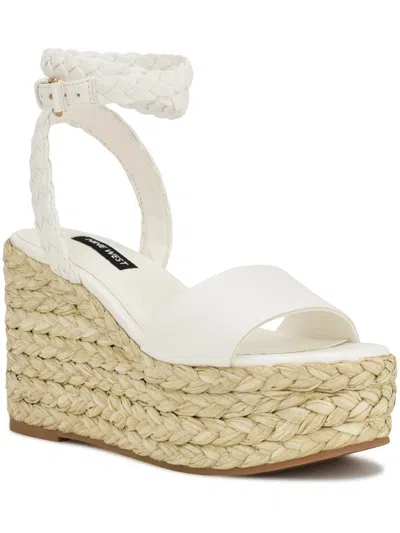 Nine West Wnkeily3 Womens Faux Leather Dressy Strappy Sandals In White