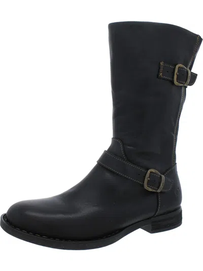 Born Womens Round Toe Casual Mid-calf Boots In Black