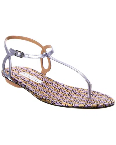 Aquazzura Almost Bare Leather Sandal In Purple