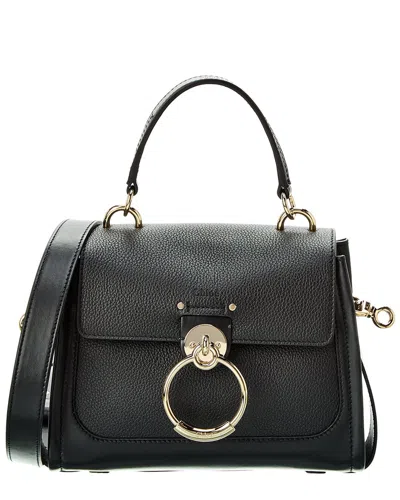 Chloé Tess Day Mini Leather Shoulder Bag In Black