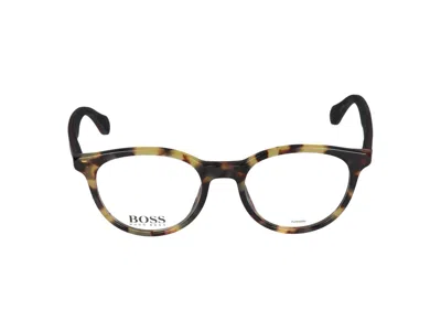Hugo Boss Eyeglasses In Havana Dark Brown
