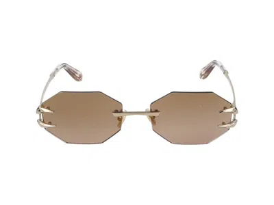 Roberto Cavalli Sunglasses In Glossy Clear Gold