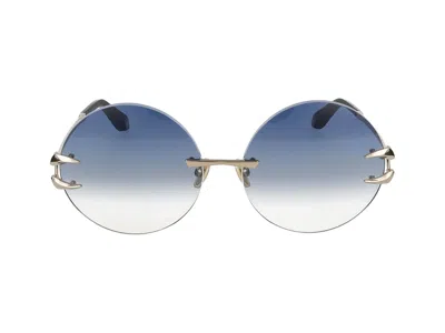 Roberto Cavalli Sunglasses In Glossy Clear Gold