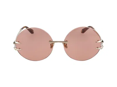 Roberto Cavalli Sunglasses In Glossy Clear Gold