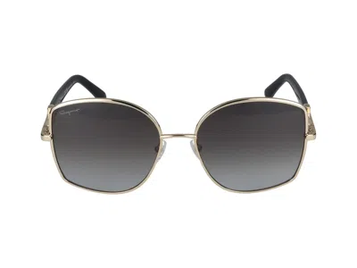 Ferragamo Salvatore  Sunglasses In Gold/grey Gradient
