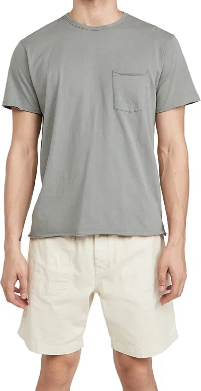 Rag & Bone Miles Tee In Principle Jersey Short Sleeve T-shirt In Blue Grey In Gray