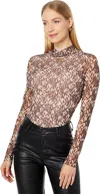 Ted Baker Women's Jumila Fitted High Neck Top Nude Pink Mesh Nylon