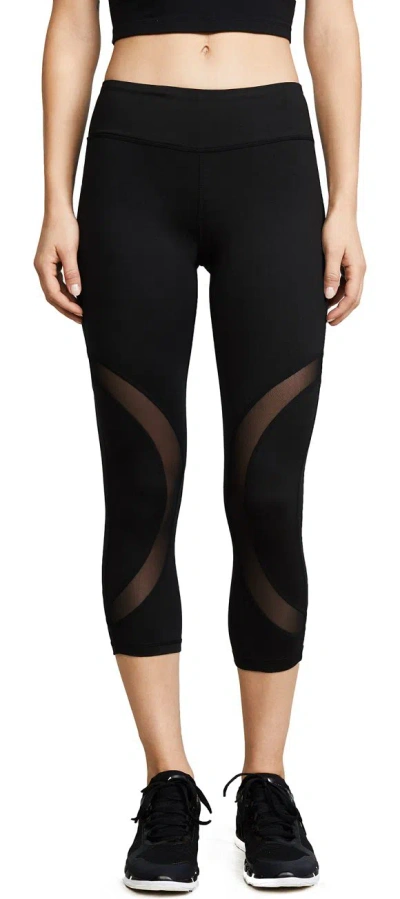 Phat Buddha Women Rao Mesh Panels Activewear Leggings In Caviar In Black